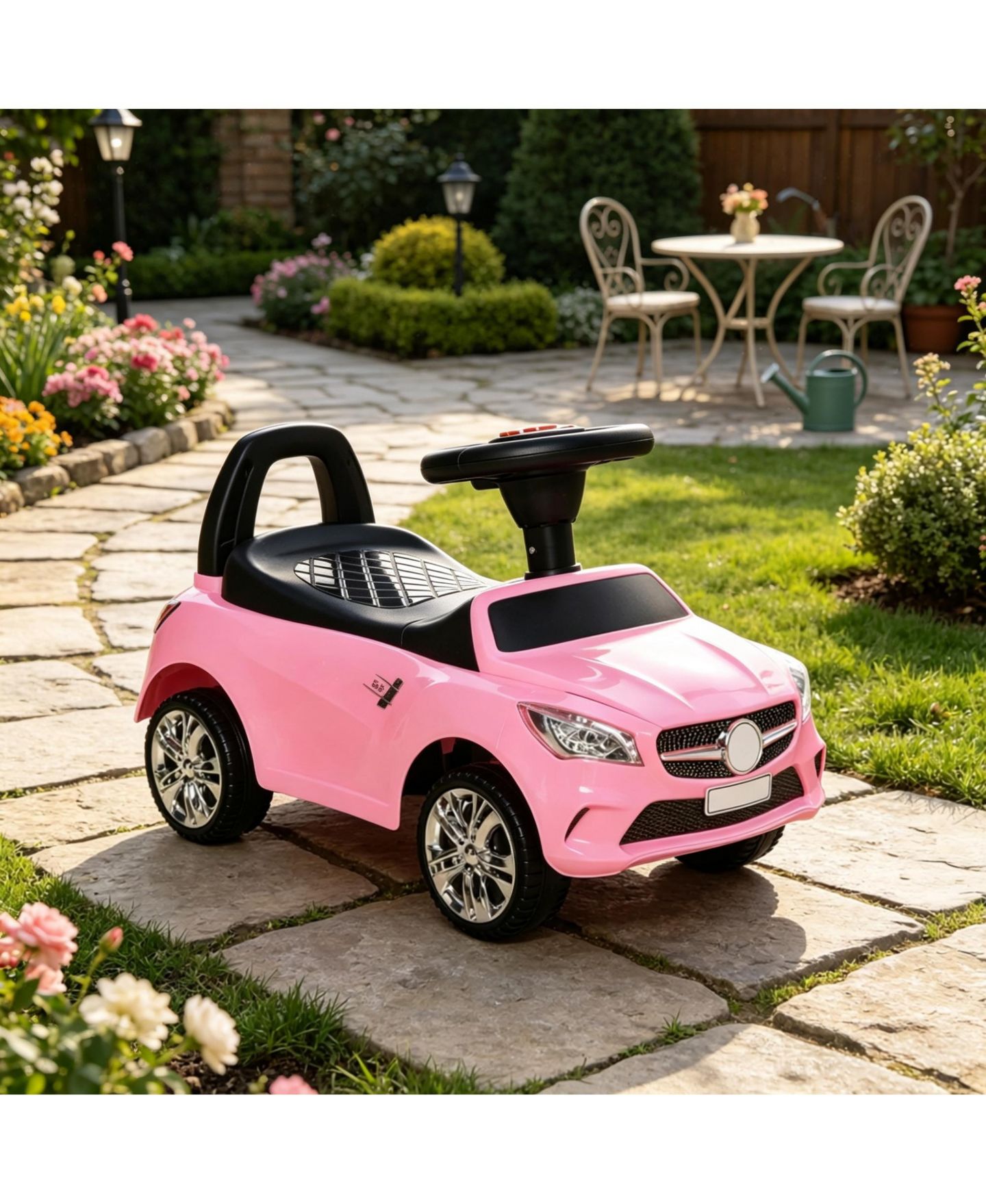 Детская игрушка SEVORLEY Foot-to-Floor Ride-On Push Car with Horn, Music and Lights, Ages 18-36 Months, цвет: Розовый — фото 5