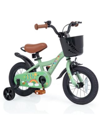 12 in Girls Bike with Training Wheels and Basket, Ages 3-4