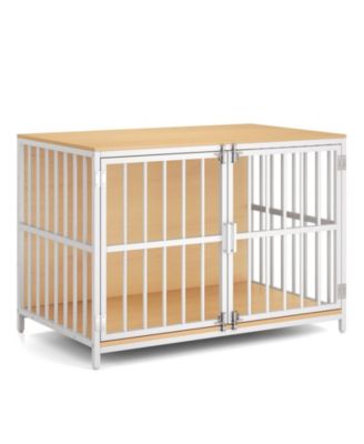 40 Inch Dog Crate Furniture Kennel Side Table with Dual Lockable Double Doors