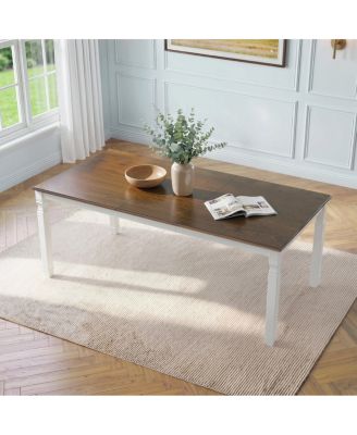  Extendable Modern Farmhouse Dining Table, 59"-77"