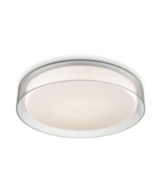 Aston 18-in Clear Dimmable LED Flush Mount