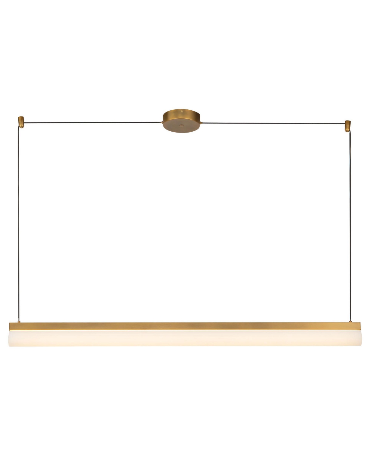 Kuzco Nio 45-in Dimmable Led Linear Pendant with Ribbed Opal Diffuser - Vintage brass