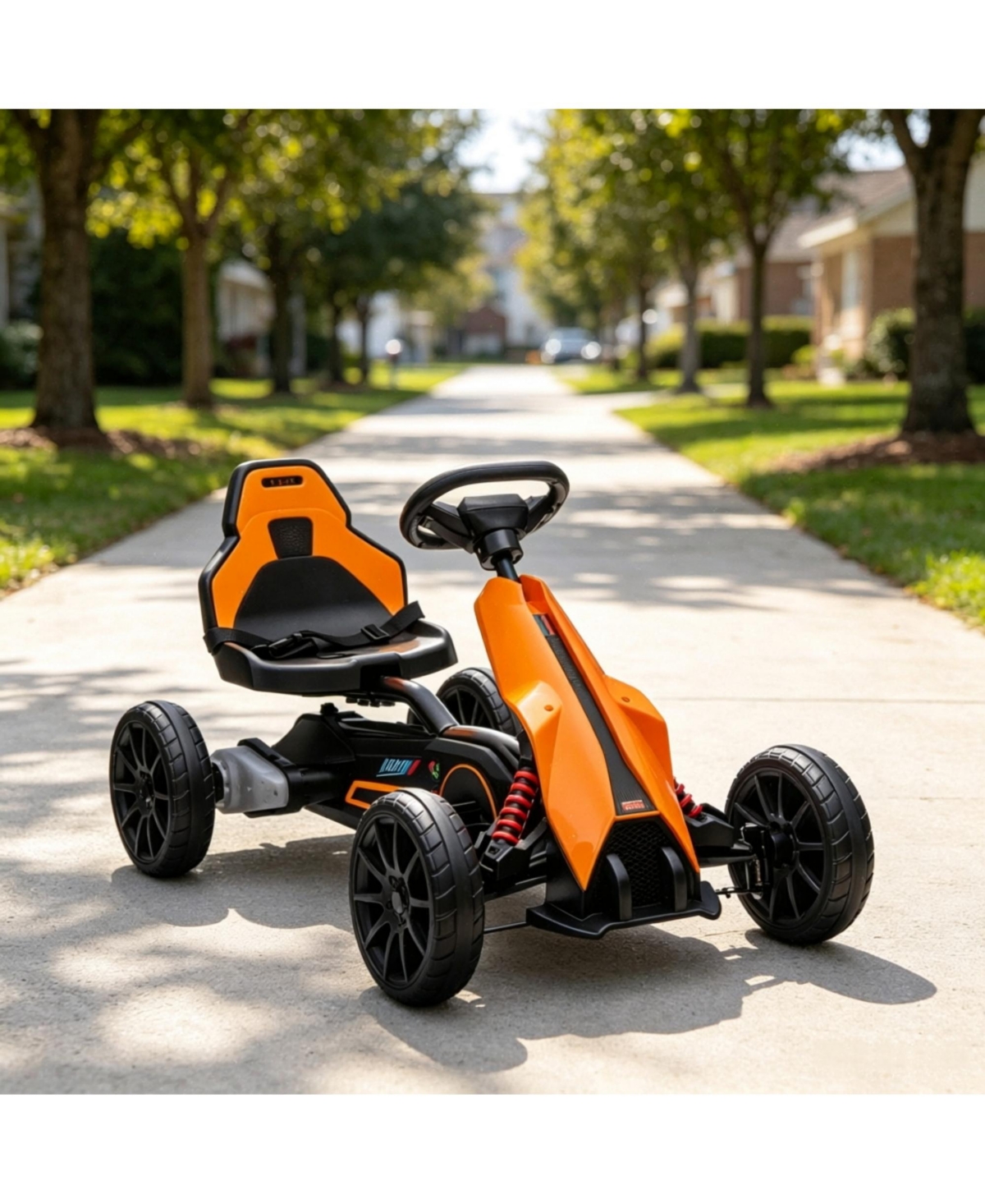 Sevorley Kids Pedal-Powered Go-Kart with Adjustable Seat and Handbrake, Ages 3+
