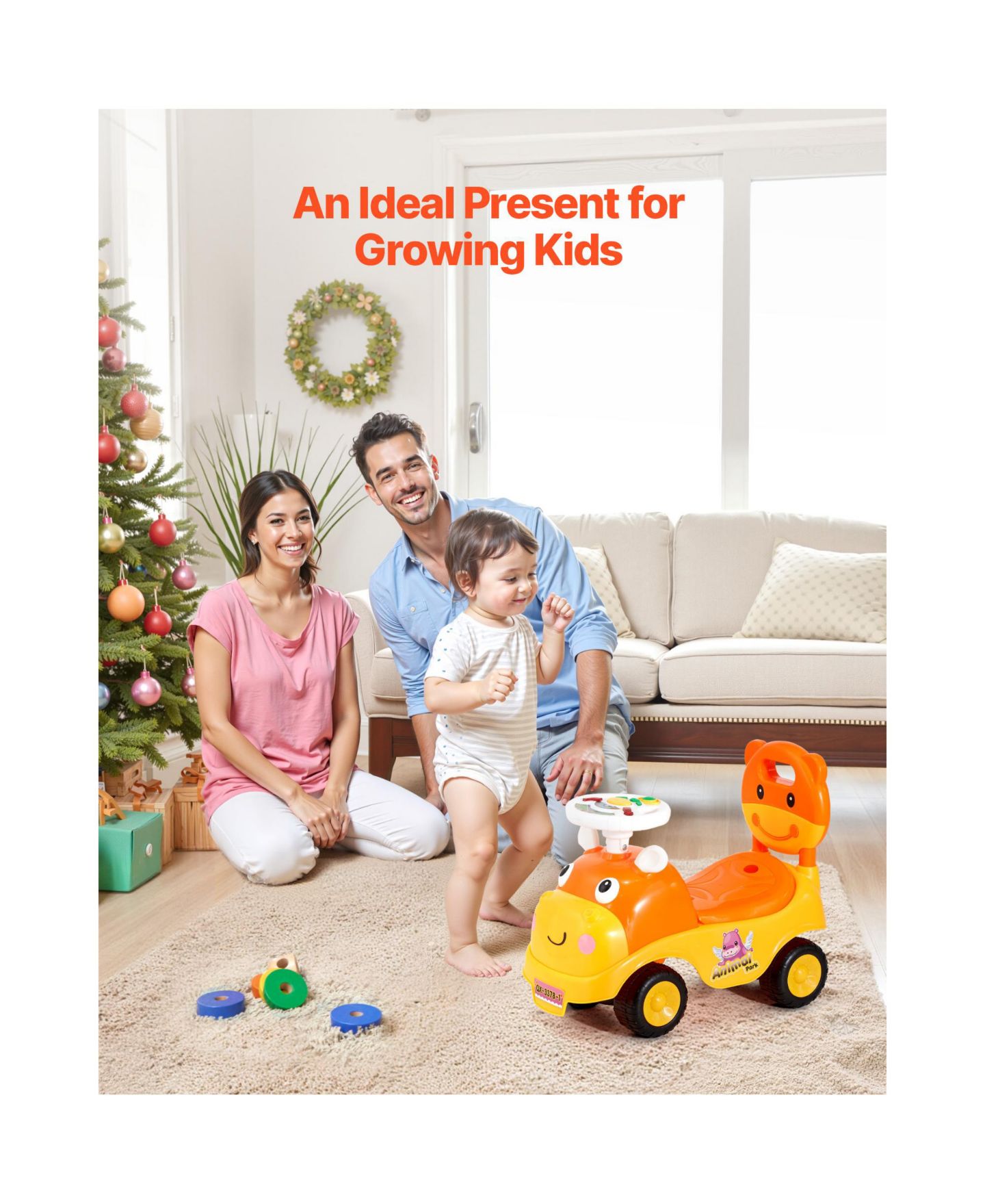 Детская игрушка SUGIFT Toddler Ride On Push Car with Horn Music and Under Seat Storage, 48.5 lb. Capacity, Ages 19-36 Months, цвет: Жёлтый — фото 11
