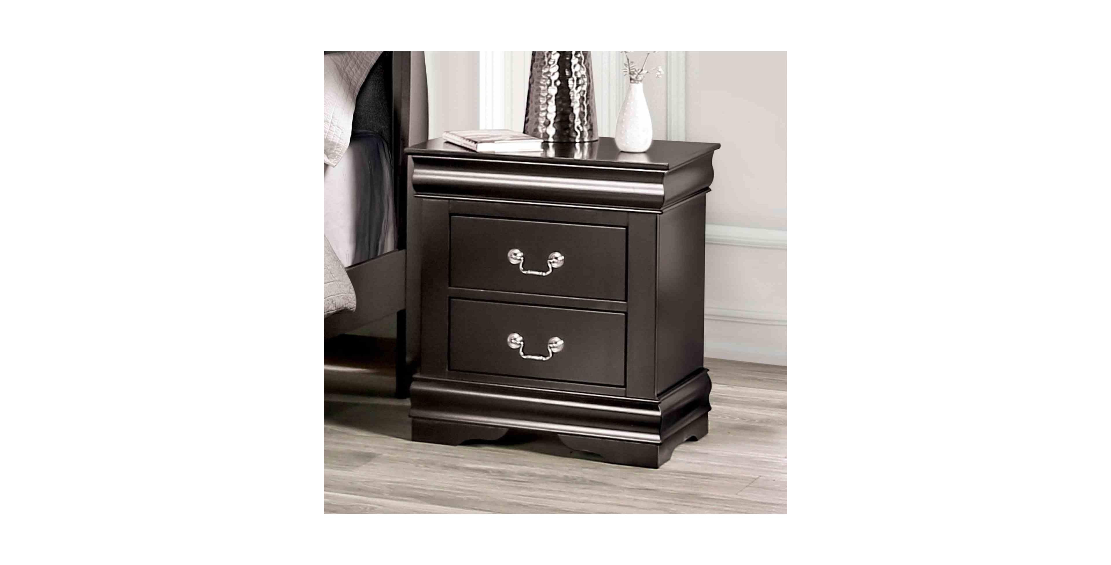 Flynama Transitional Nightstand with Dovetail Drawers 1 piece
