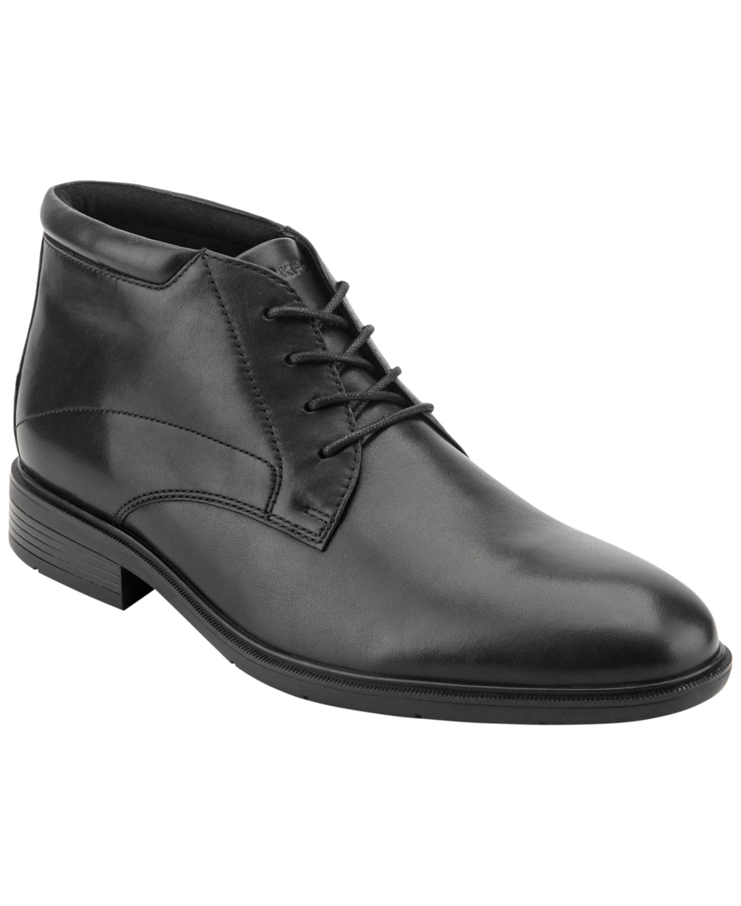 Мужские ботинки Rockport Oakes Waterproof Slip-Resistant Chukka, цвет: Чёрный кожаный — фото 1