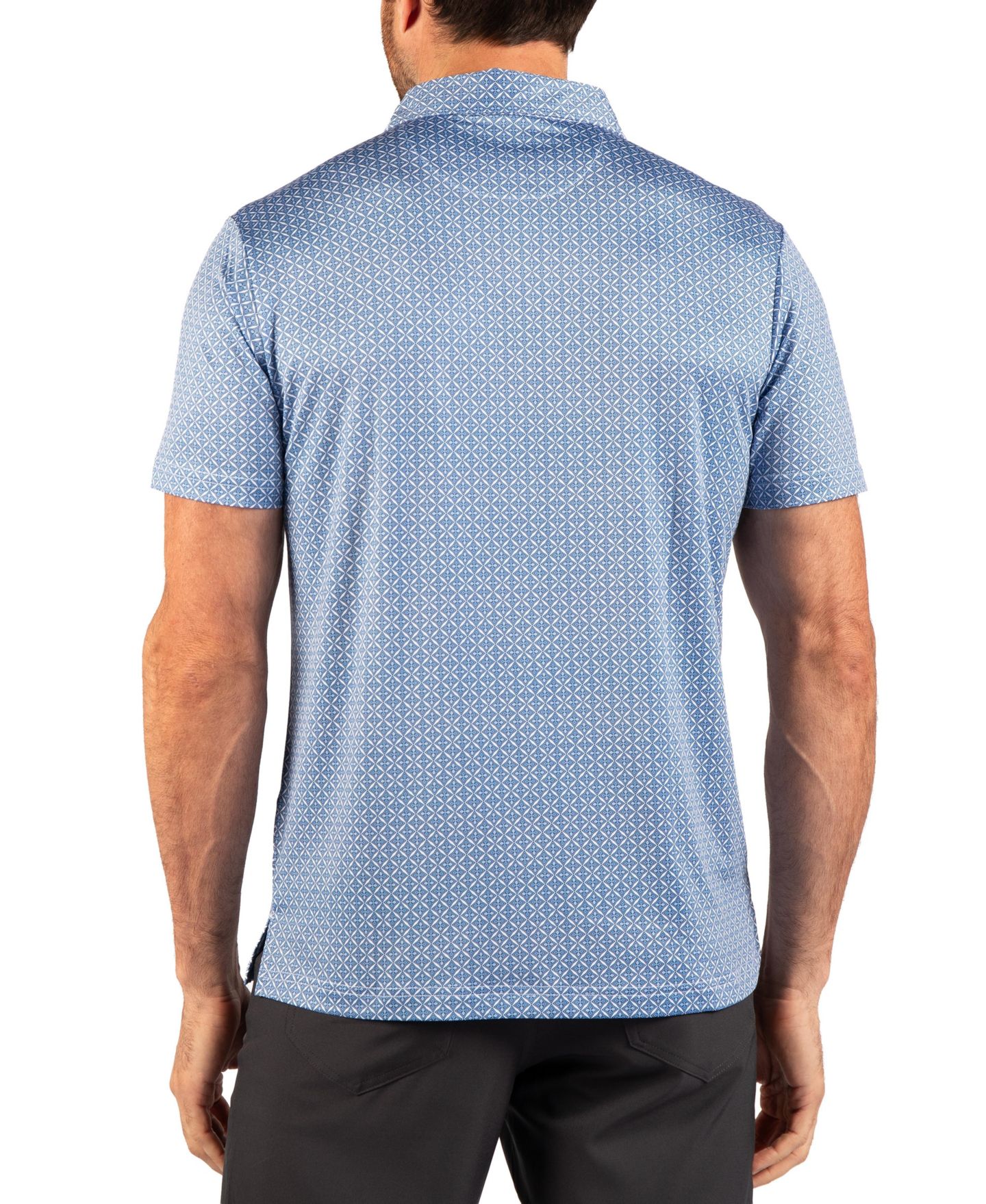 Мужское поло Tailorbyrd Diamond Geo Performance Polo, цвет: Сапфировый синий — фото 2