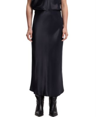 BOSS by Women's Satin A-Line Midi Skirt