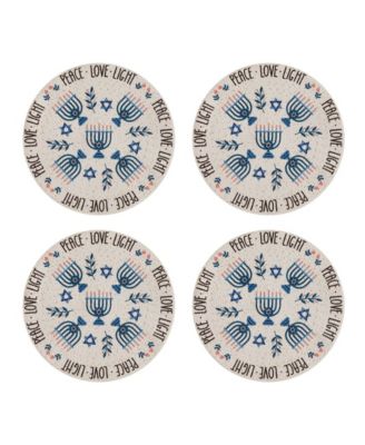 Peace Love Woven Braided Round Placemats, Set of 4