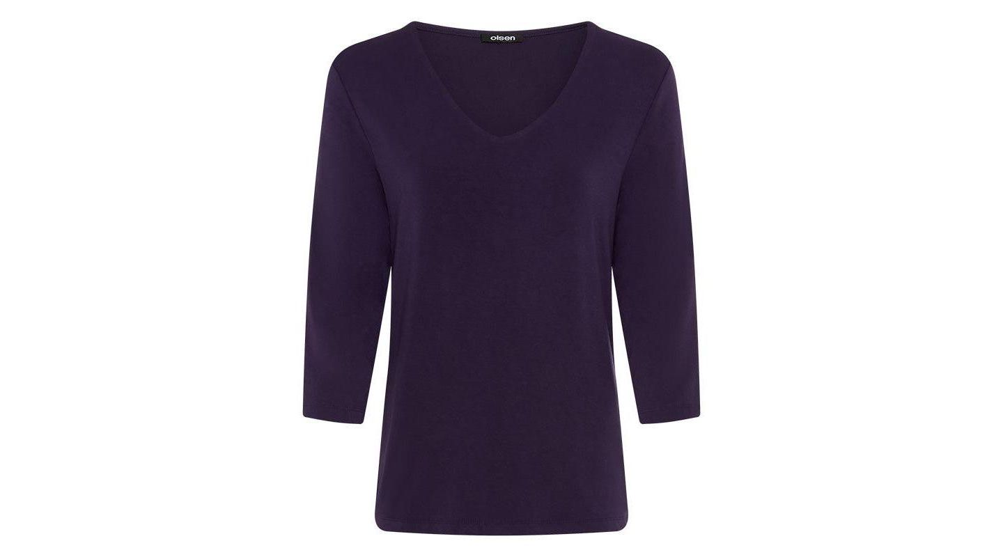 Женская футболка Olsen V-Neck 3/4-Sleeve, цвет: Сливовый — фото 3