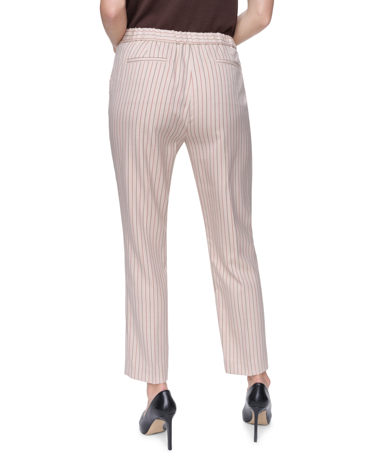 Tommy Hilfiger Women's Sloane Striped Mid-Rise Ankle Pants