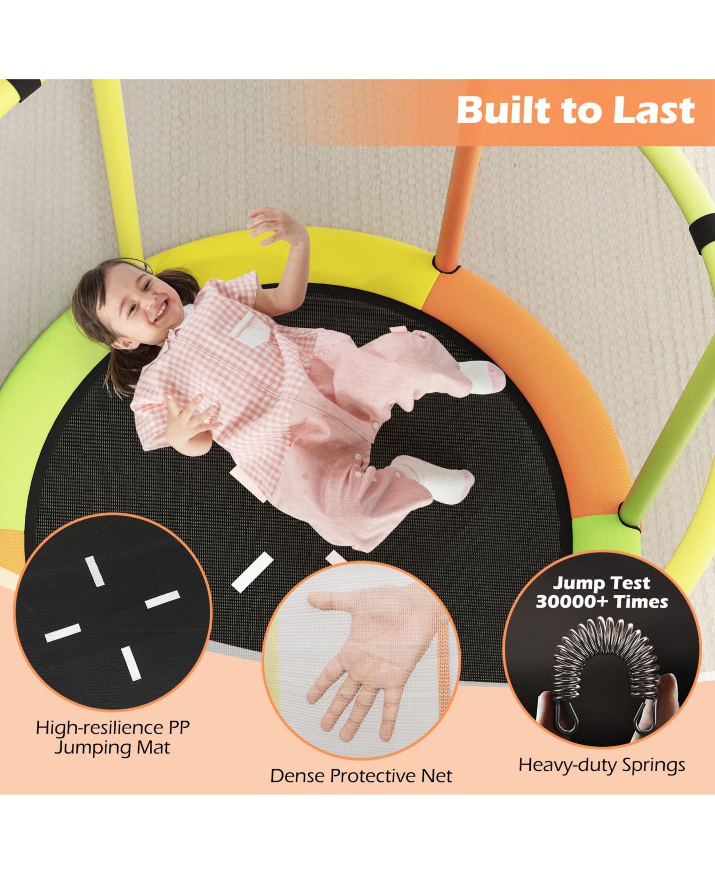 Детская игрушка GIVIMO 55" Kids Trampoline Gift for 3-6 Years Old Boys and Girls, цвет: Зелёный — фото 5