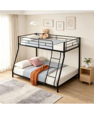  Modern Space-Saving Stacked Metal Bed Frame, Noise-Free, Easy Assembly