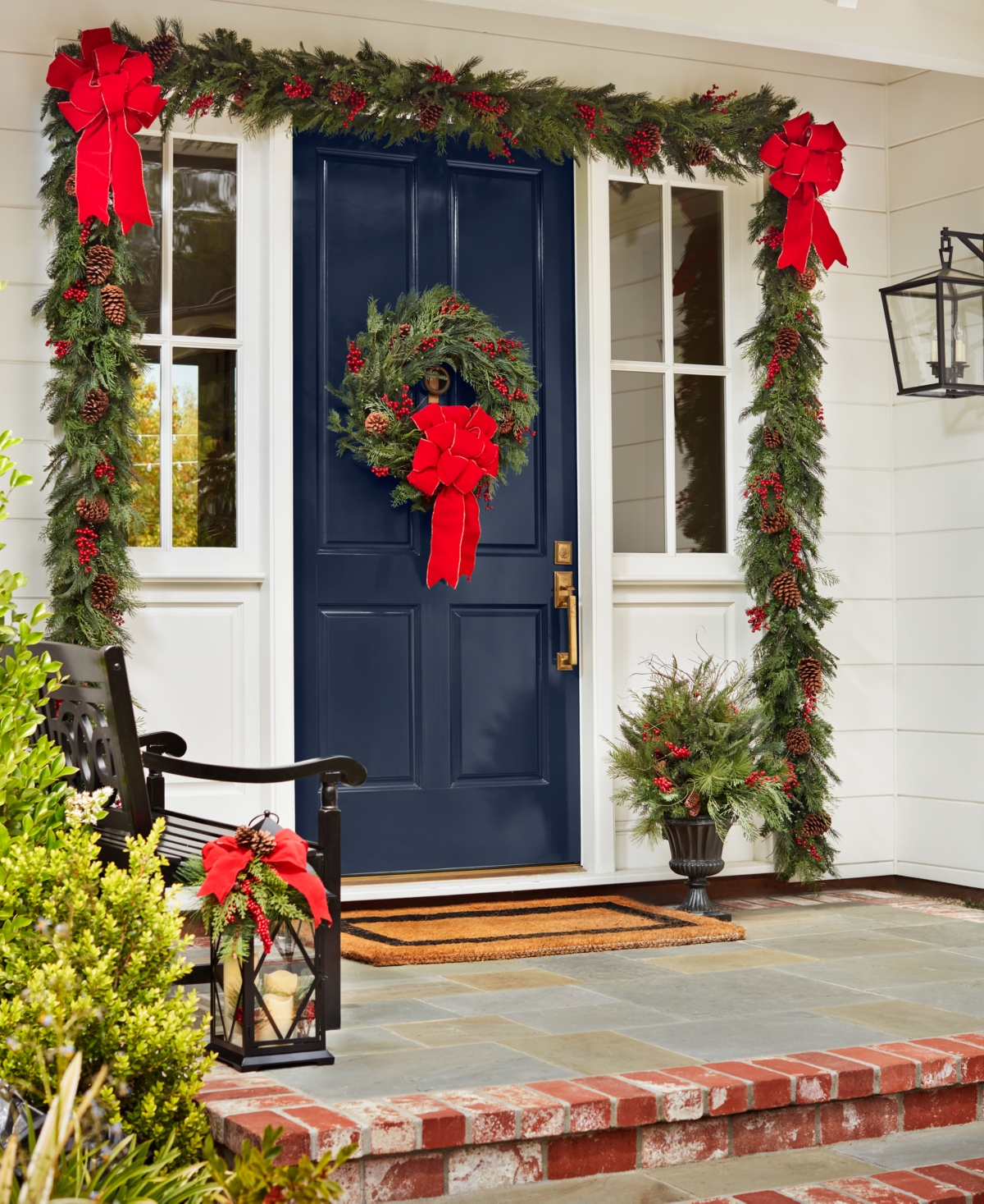 Balsam Hill 34" Outdoor Berry Pine Pre-Lit Wreath
