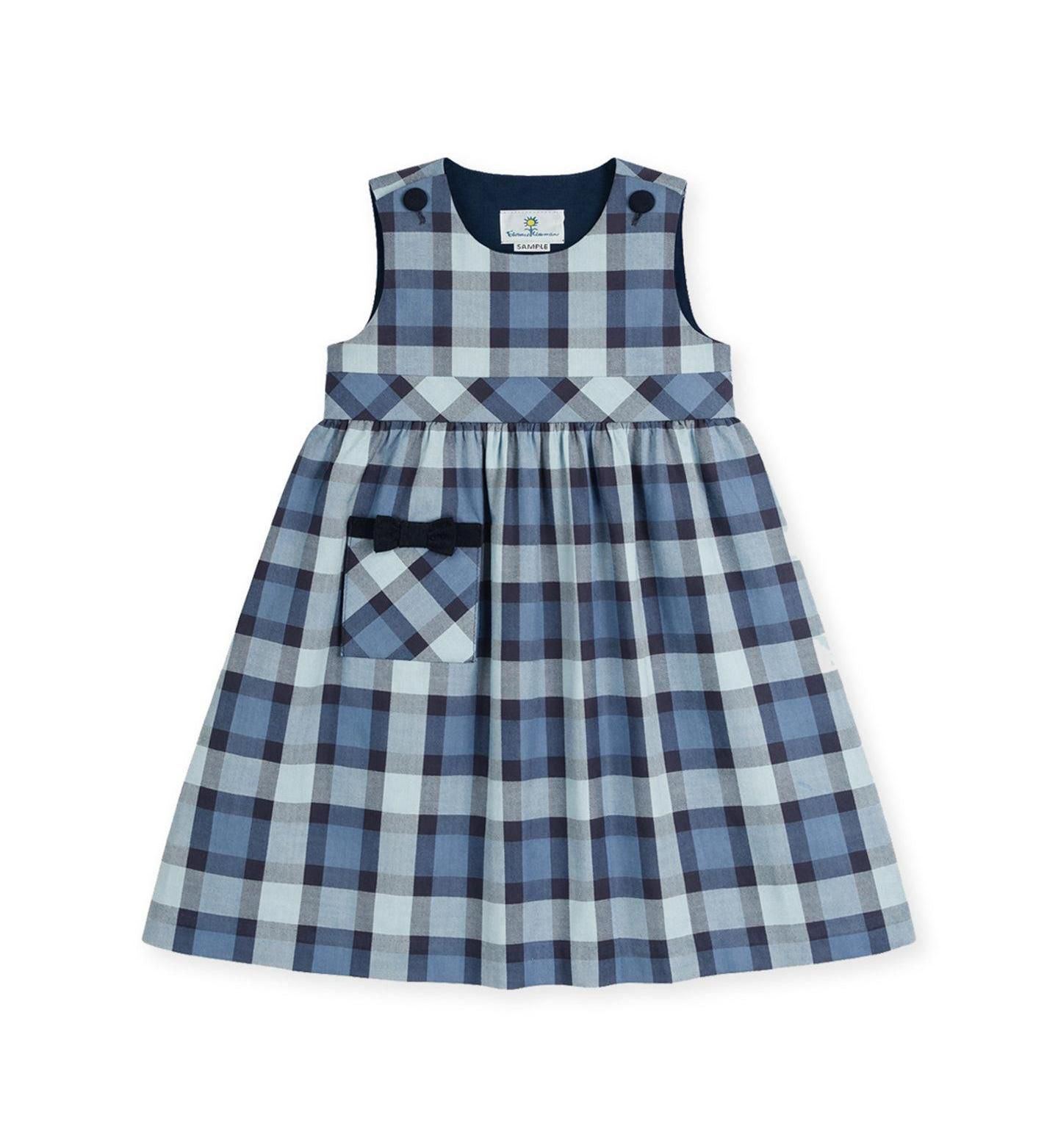 Платья Florence Eiseman Plaid Jumper with Pocket Dress для девочек, цвет: Синий / Тёмно-синий — фото 1