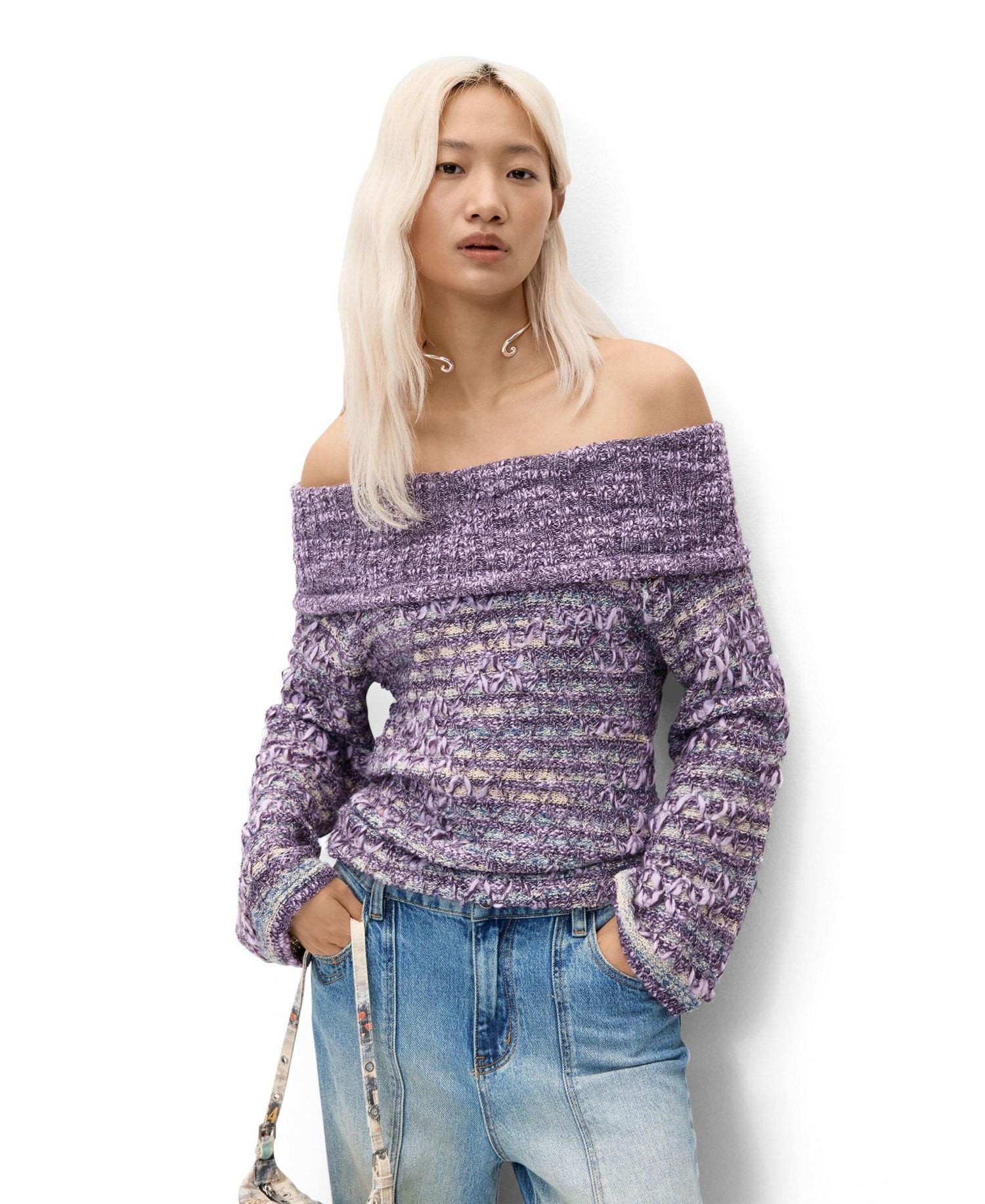 Women's Striped-Textured Knit Sweater
