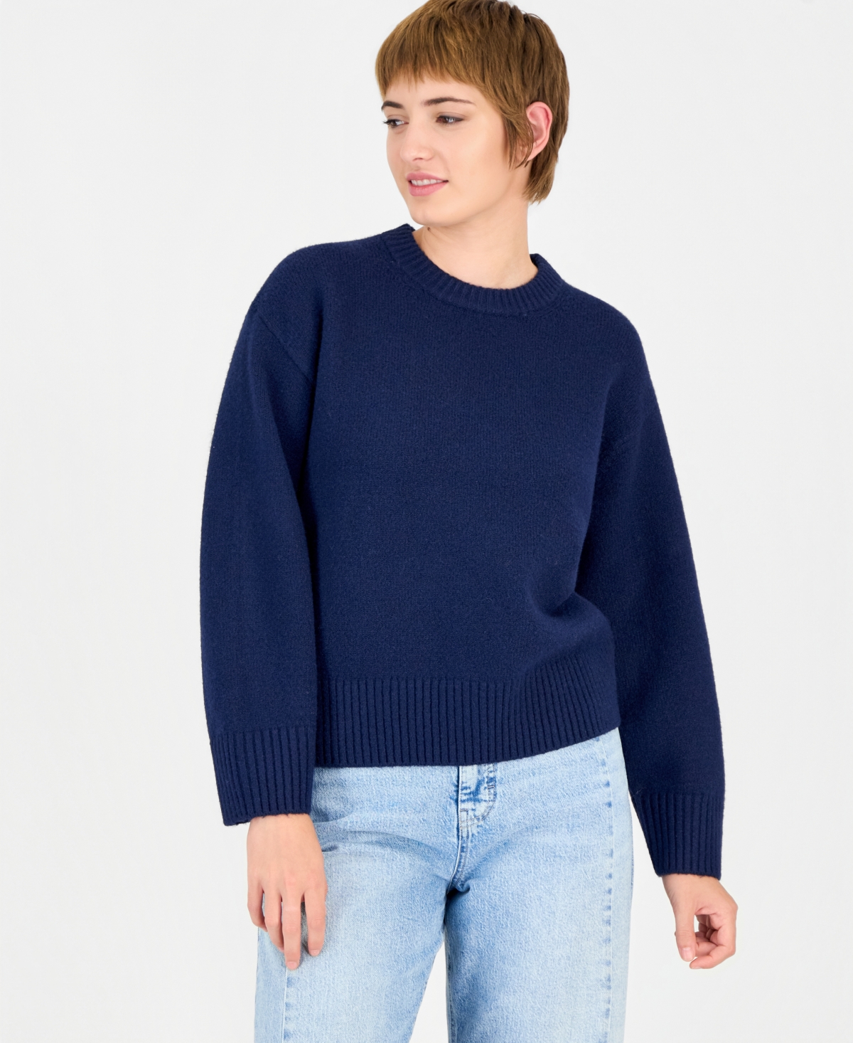 On 34th Women's Relaxed Barrel Sleeve Sweater, Macy's Exclusive In Blue