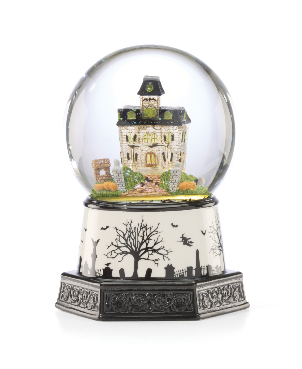 Lenox Haunted Village Light-up Snow Globe In Multi