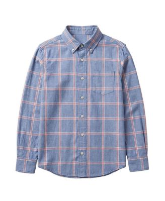 Little and Big Boys' S- XL Organic Long Sleeve Stretch Poplin Shirt