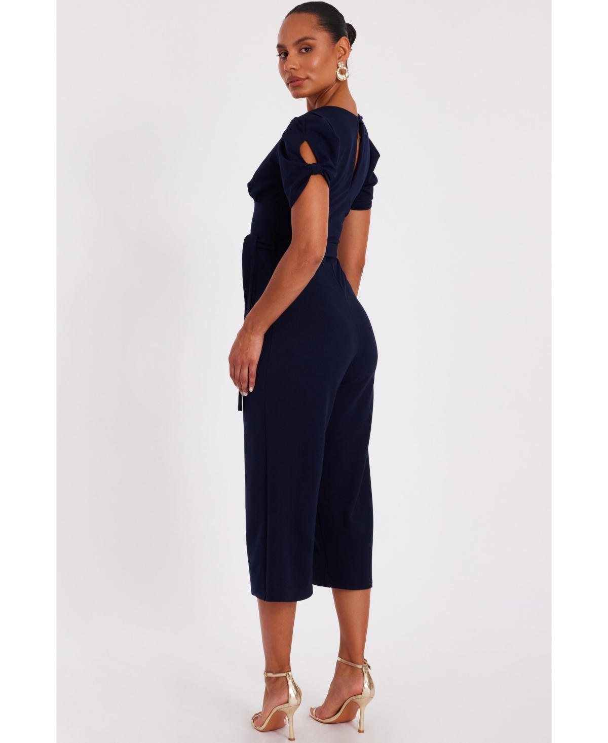 Quiz Women's Scuba Crepe Cap Sleeve Wrap Jumpsuit