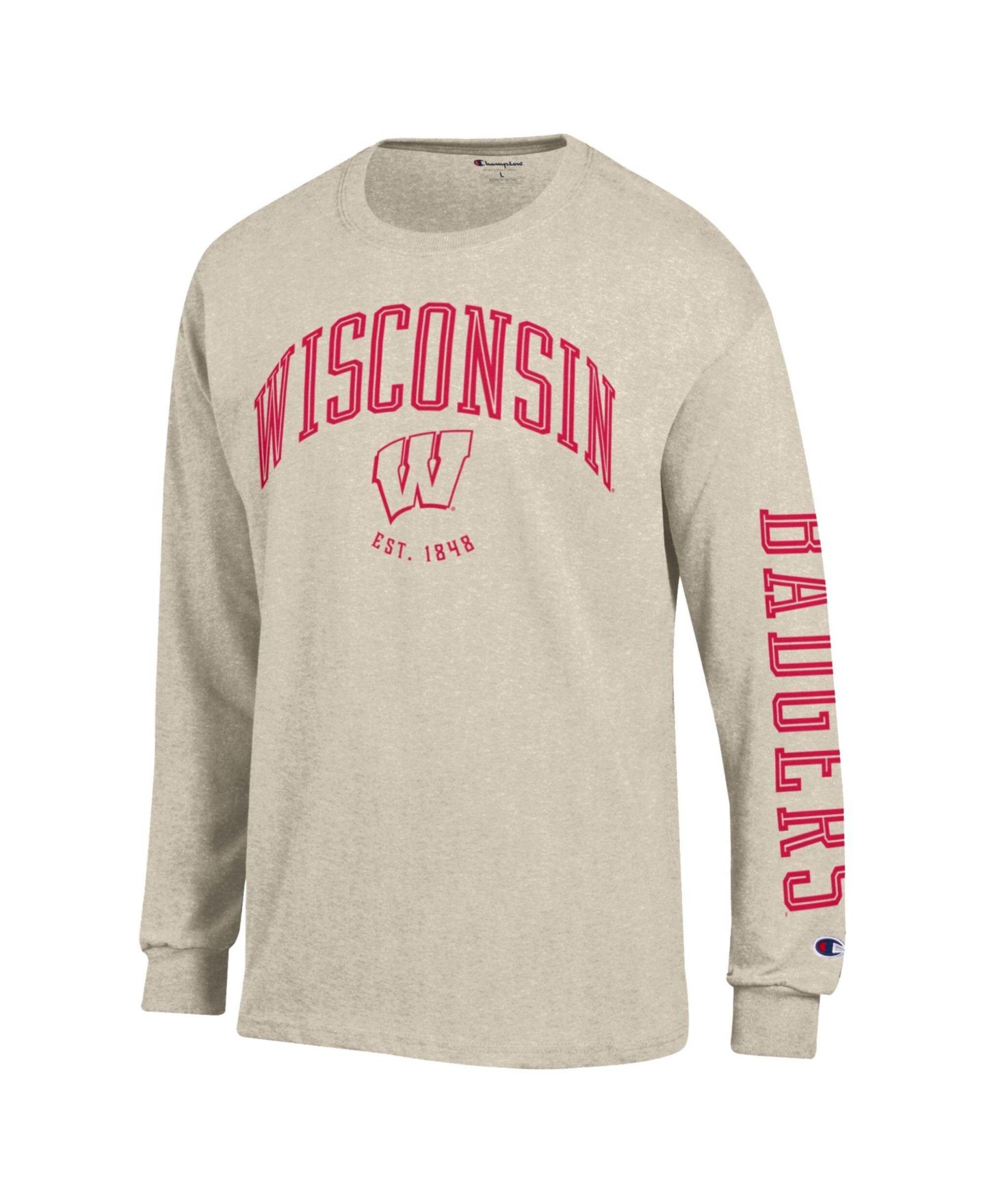 Мужская футболка Champion Wisconsin Badgers Neutral Arch Long-Sleeve Crewneck — фото 3