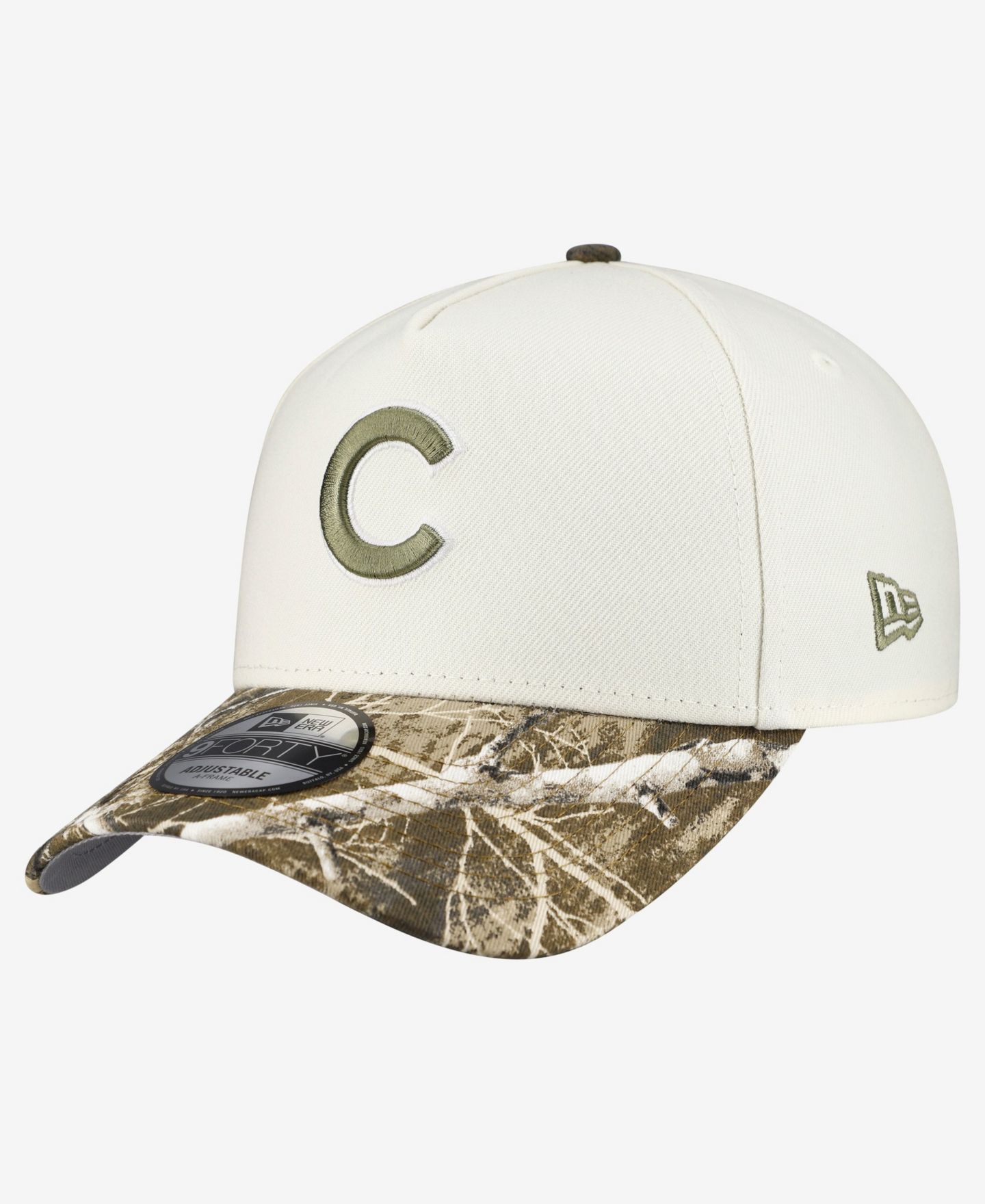 Мужская кепка New Era Khaki/Realtree Camo Chicago Cubs 9FORTY A-Frame Adjustable Hat — фото 3