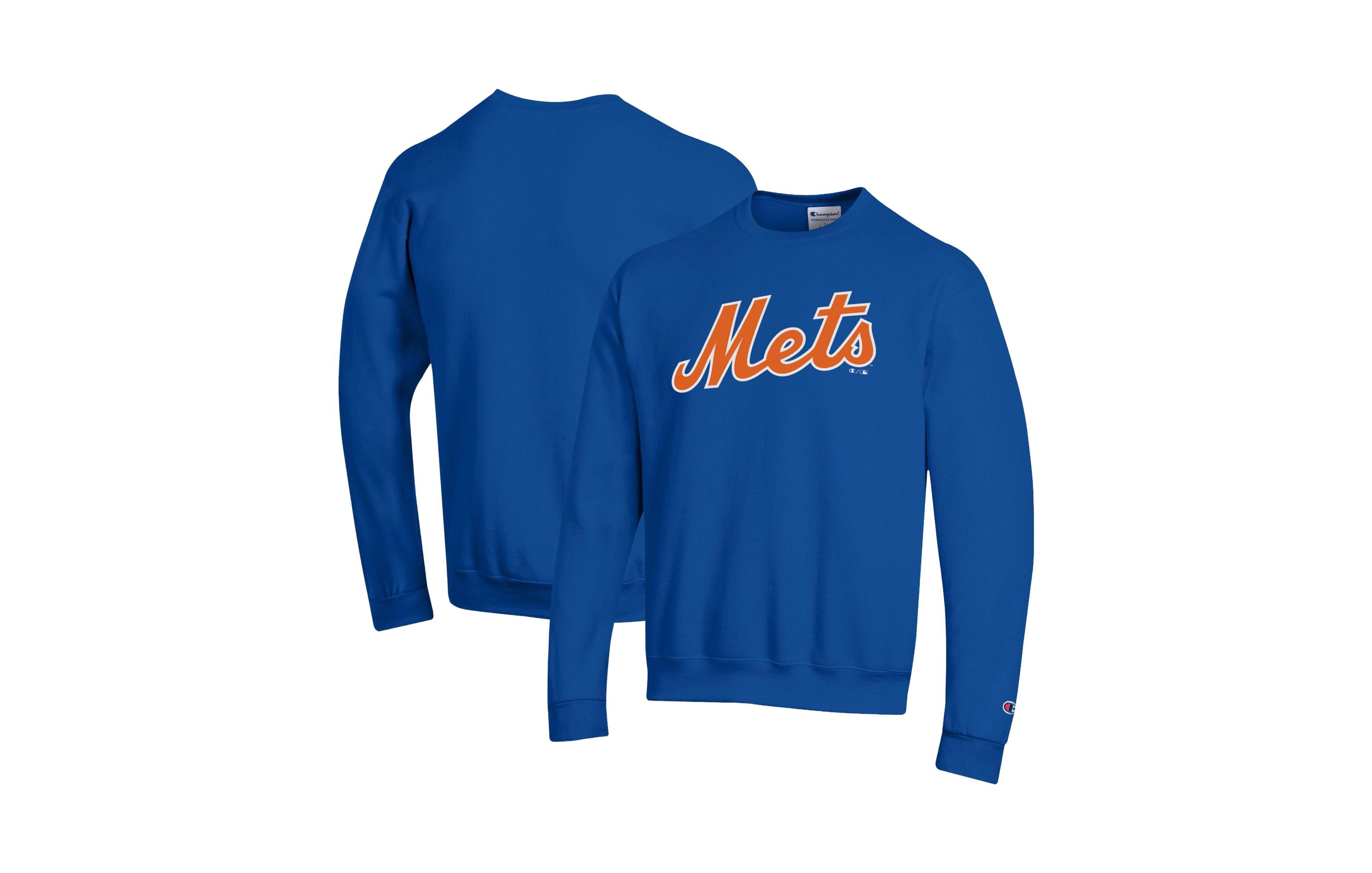 Champion Men's New York Mets Powerblend Wordmark Crewneck Sweatshirt
