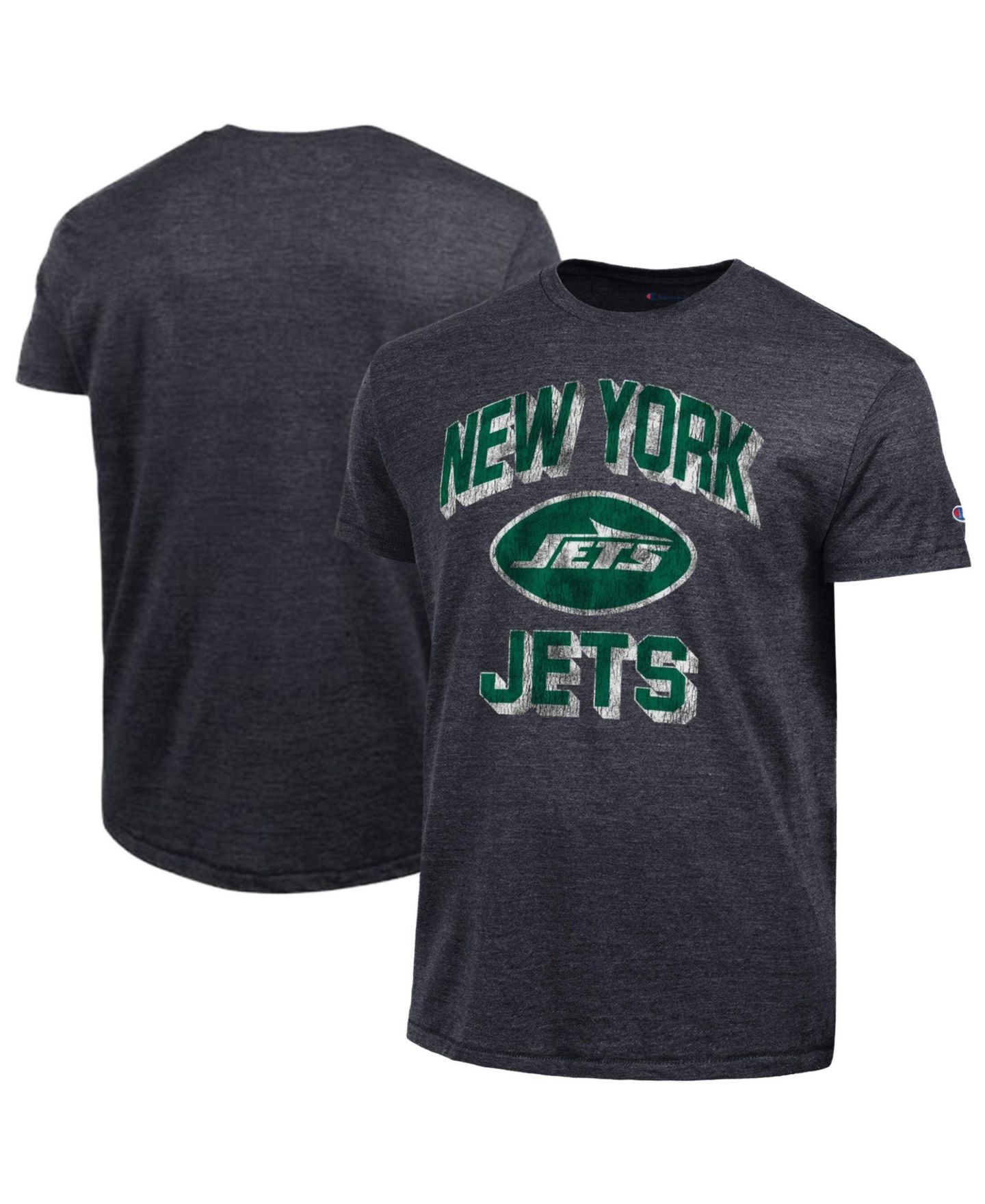Мужская футболка Champion New York Jets Ultimate Tri-Blend Distressed Graphic — фото 1