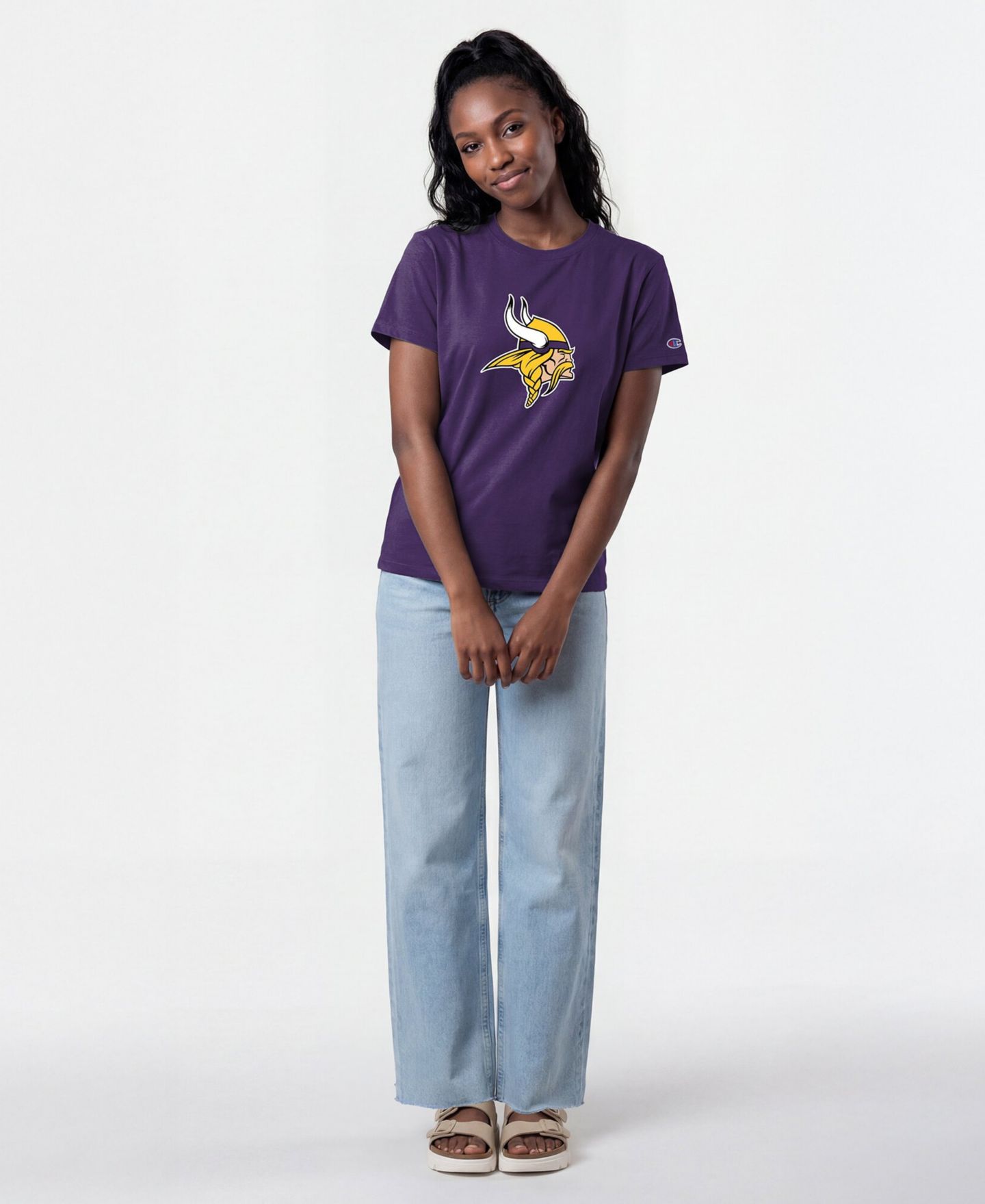 Женская футболка Champion Minnesota Vikings Crewneck Short-Sleeve Cotton-Blend — фото 3