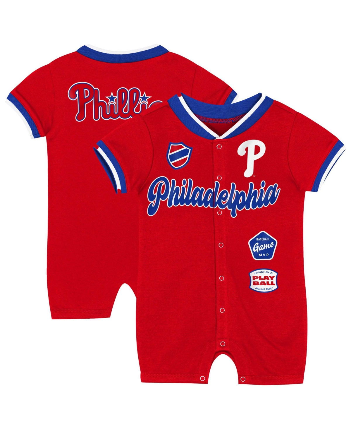 Outerstuff Baby Boys and Girls Red Philadelphia Phillies Pinch Coverall Shorts - Red