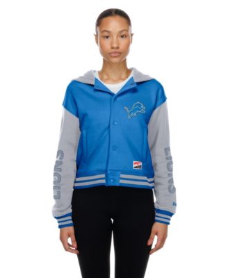 Women's Blue Detroit Lions Throwback Full-Snap Hooded Jacket