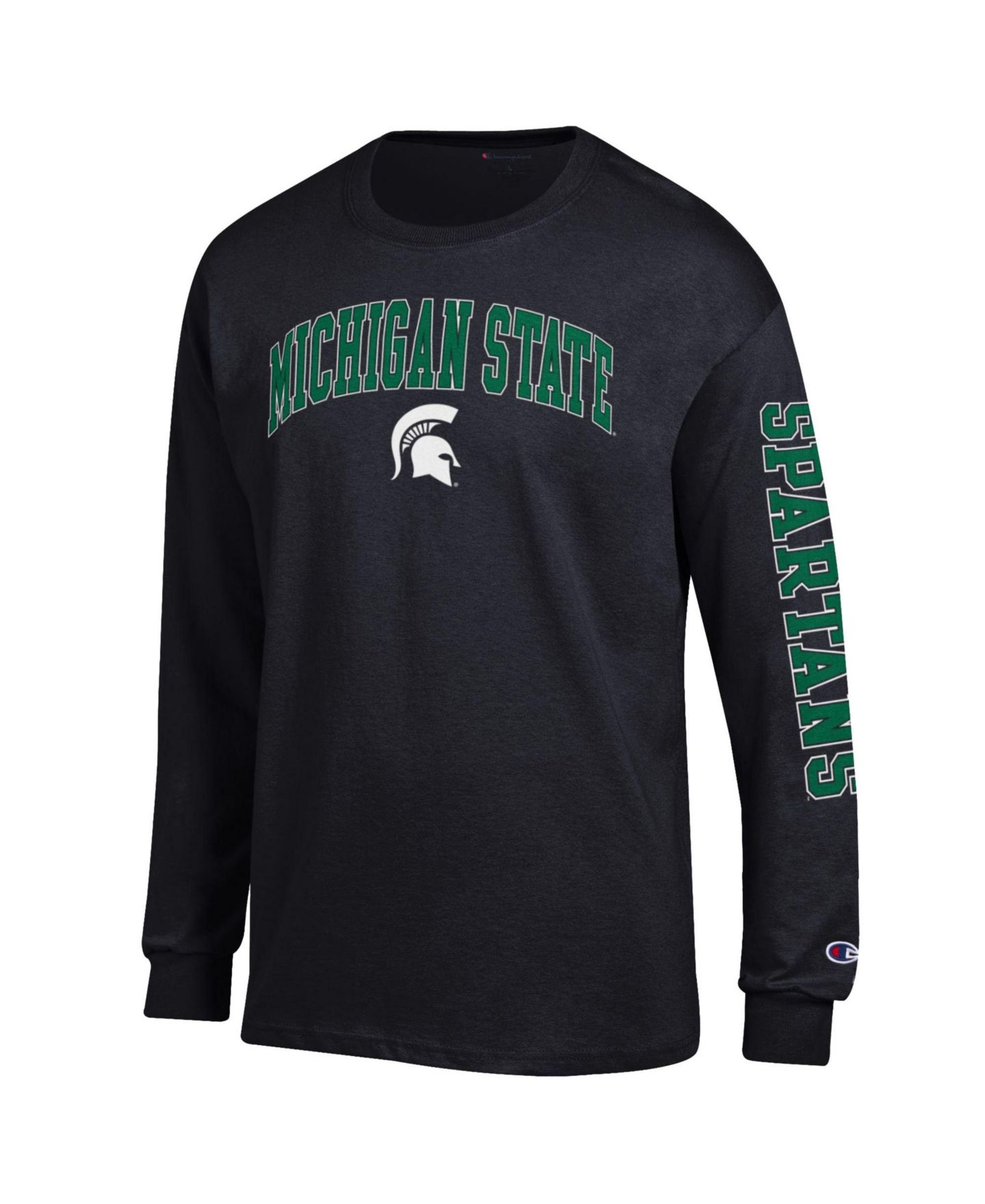 Мужская футболка Champion Michigan State Spartans Arch Over Logo 2-Hit Screen print Long Sleeve — фото 3