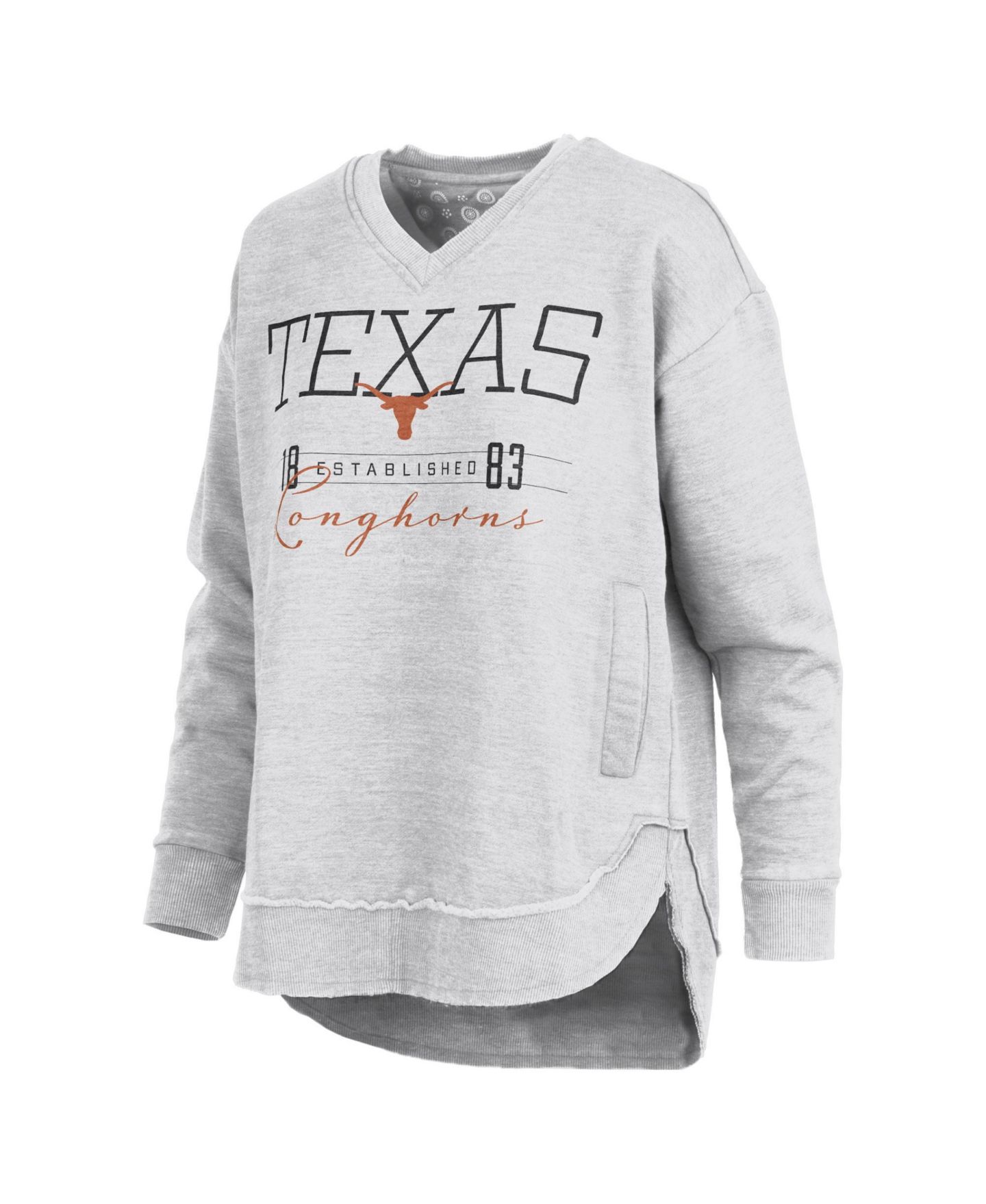 Женская толстовка Pressbox Texas Longhorns Marcus East Hall Poncho V-Neck — фото 2
