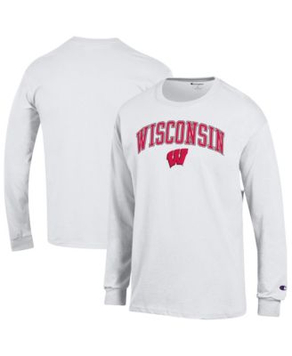 Men's Wisconsin Badgers Arch Over Logo Long-Sleeve Crewneck T-Shirt