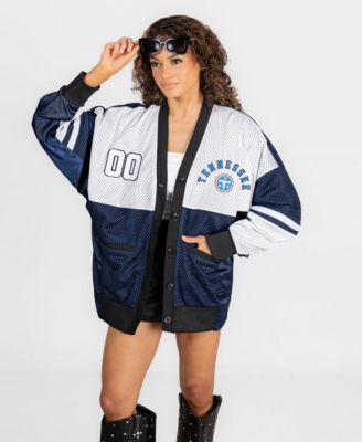 Women's Tennessee Titans MVP Era Oversized V-Neck Button-Down Cardigan
