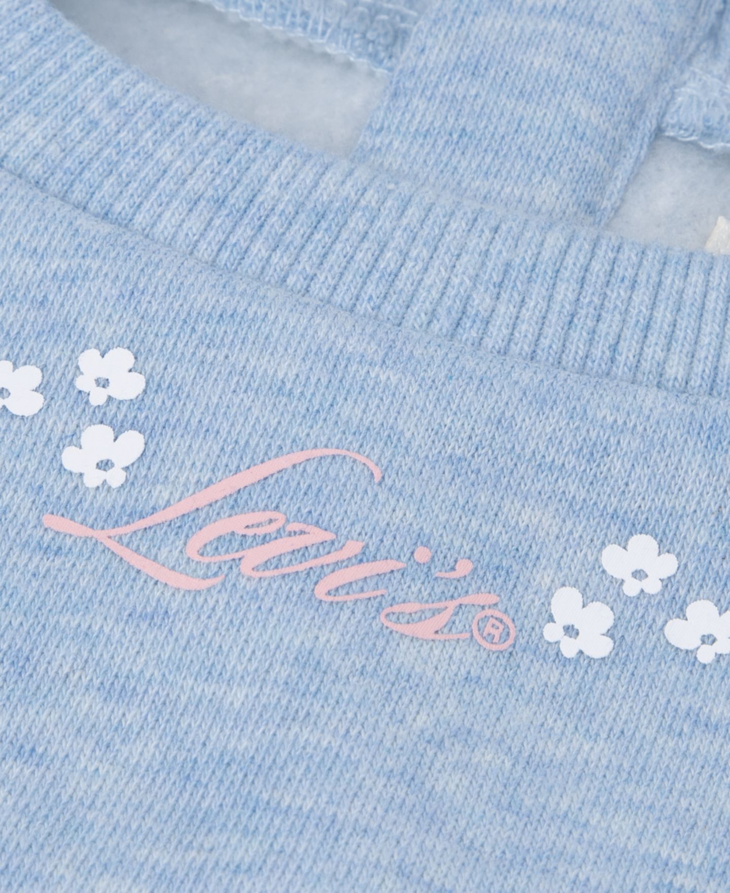 Детский комплект Levi's для девочки: свитшот с рюшами и джоггеры, цвет: Меланжевый — фото 3