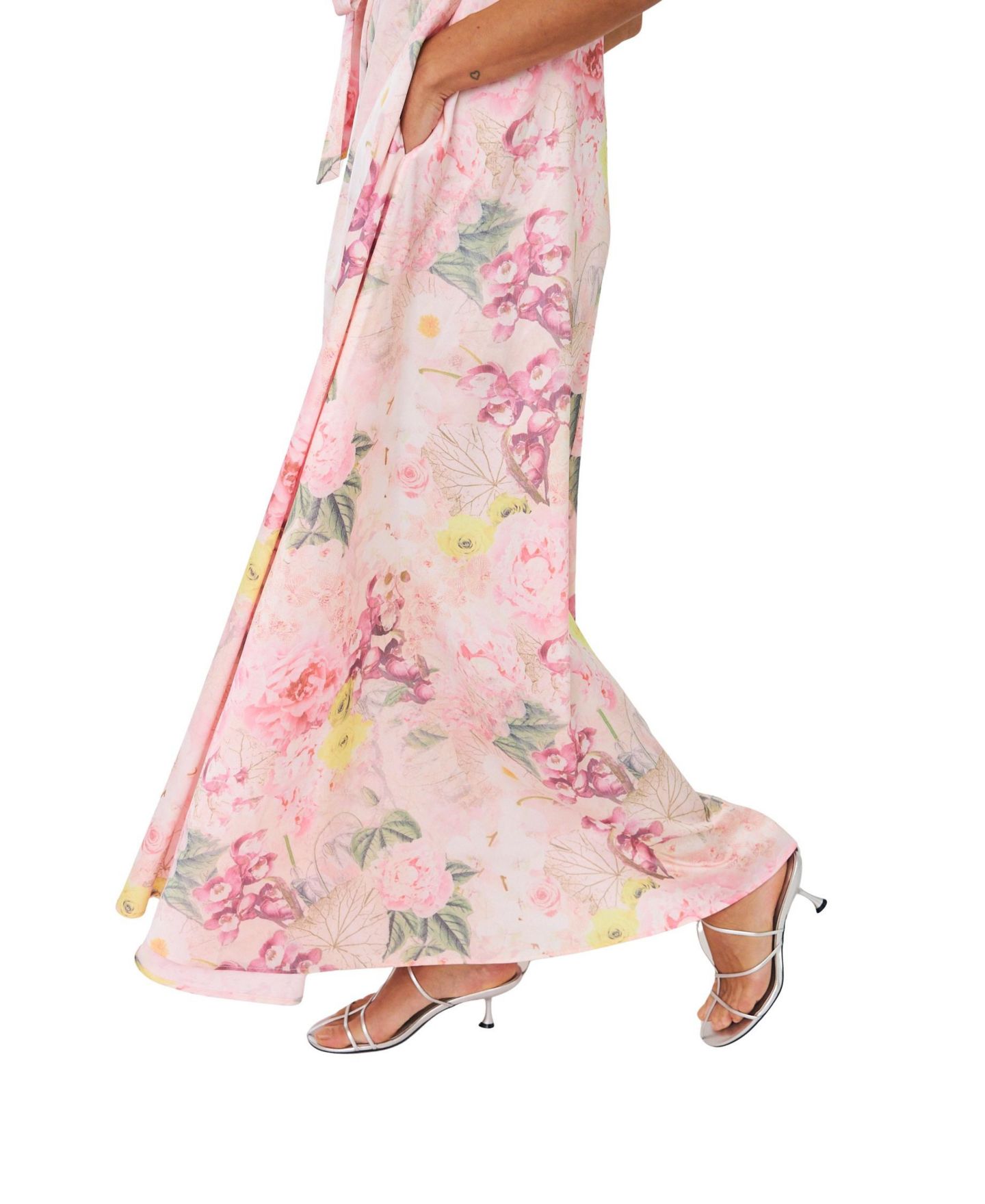 Женское платье CRAS Kayla Floral-Print Short-Sleeve Wedding Guest Maxi, цвет: С принтом — фото 7