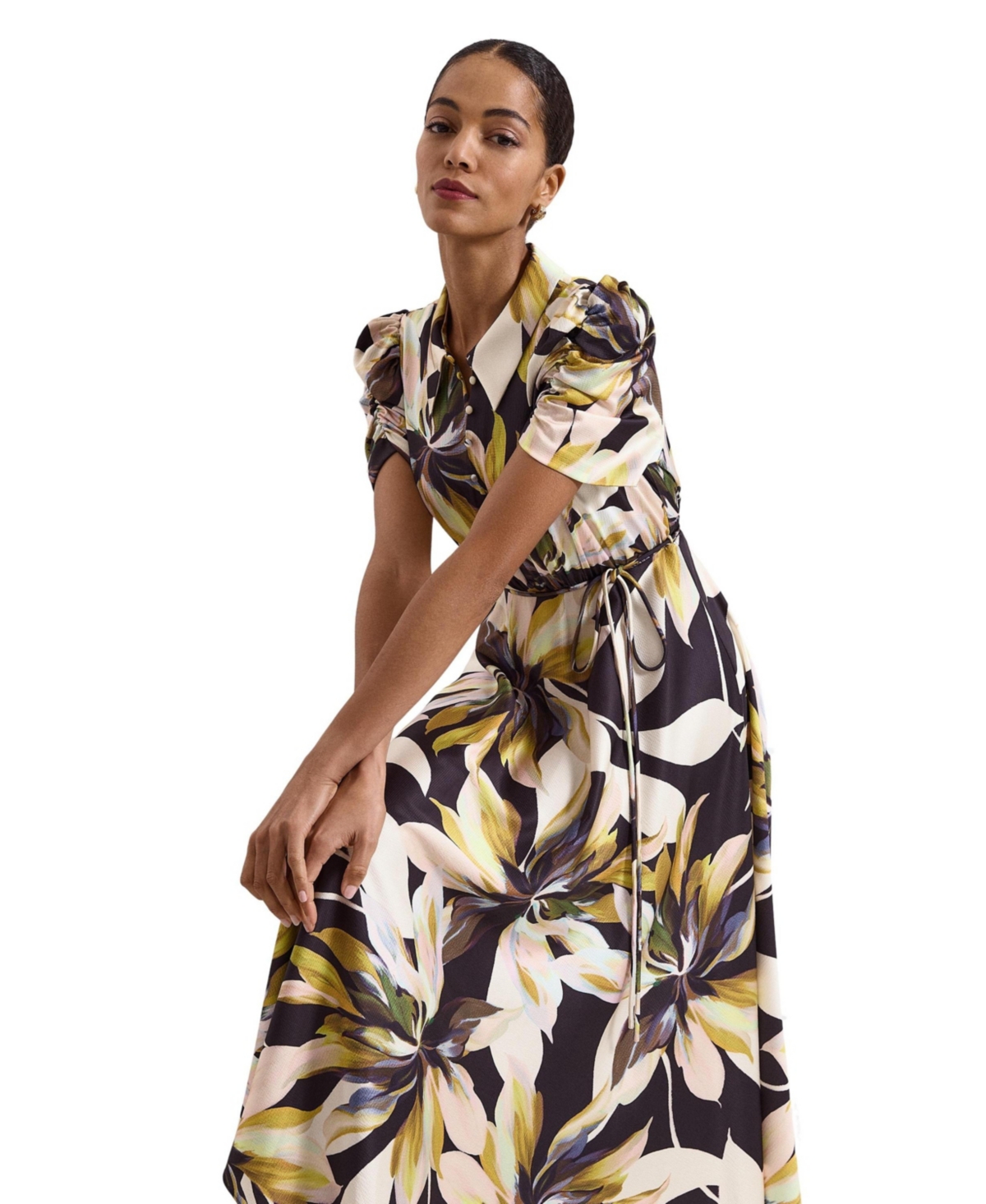 Phase Eight Women's Bella Puff Sleeve Printed Shirt Dress
