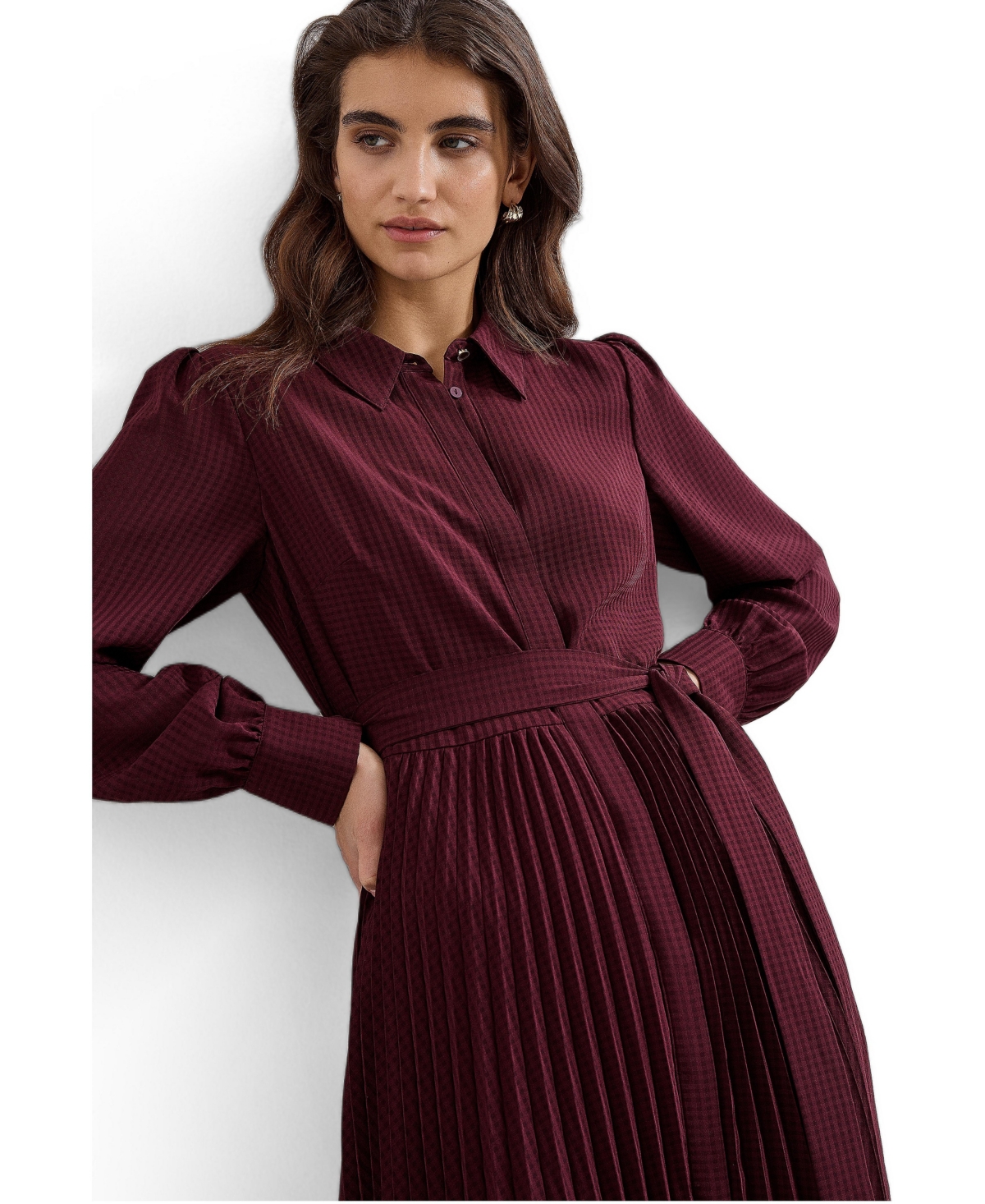 Phase Eight Women's Ren Pleated Midi Shirt Dress