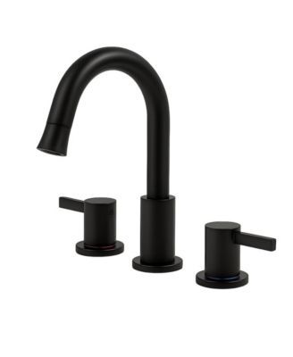 8 Inch Widespread Bathroom Faucet 2 Handle 3 Hole Vanity Sink Tap with 360 Degree Rotatable Pull-Down Sprayer Modern Bathroom Faucet