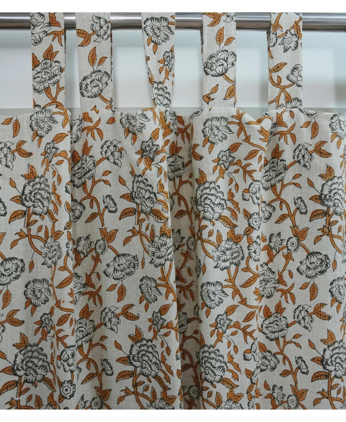 Fabdivine Mrignayani Artisan Block Print Floral Curtains