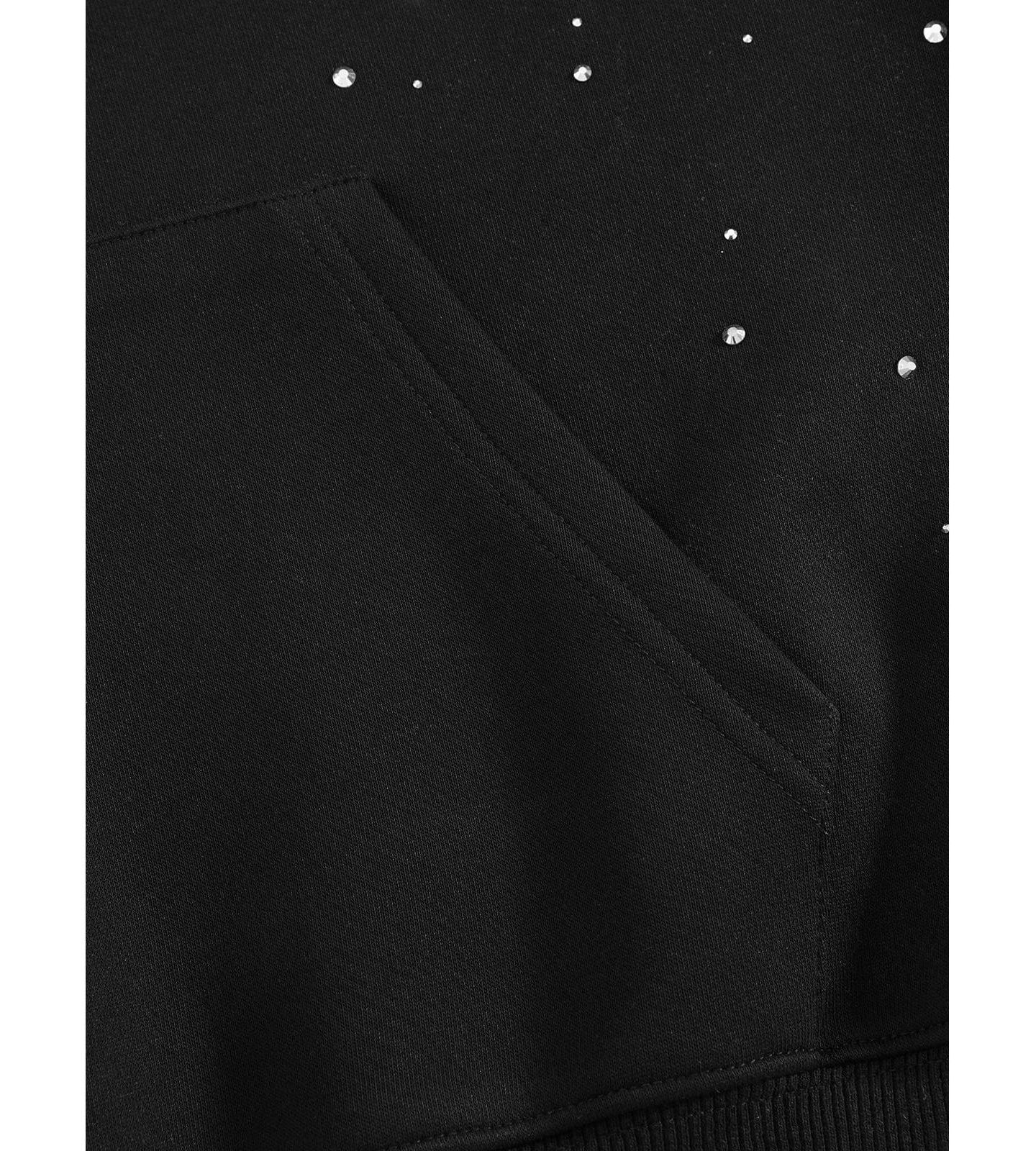 Мужское худи AELFRIC EDEN Boxy Rhinestone Star Pullover, цвет: Чёрный — фото 10