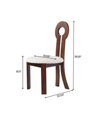 Upholstered Sherpa Dining Chairs Mid Century Wooden Frame with Walnut Legs Ideal for Kitchen Dining Room Use