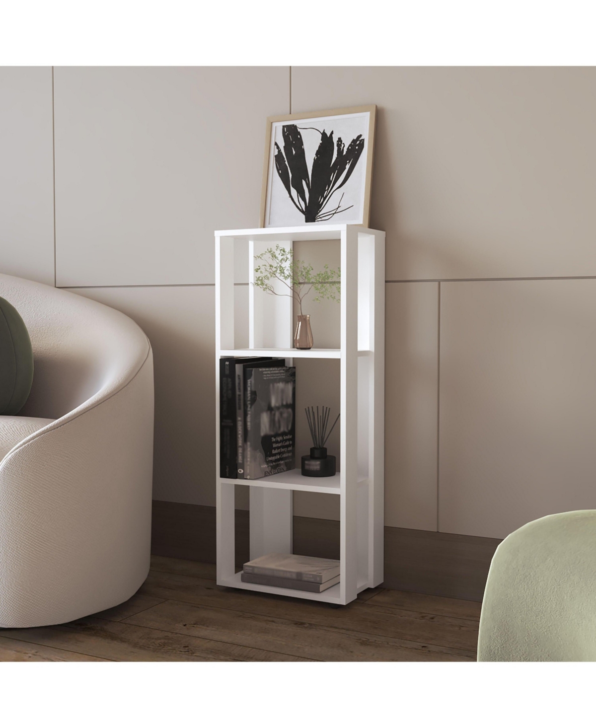 Fm Furniture Modoc Bookcase in Melamine with Open Storage