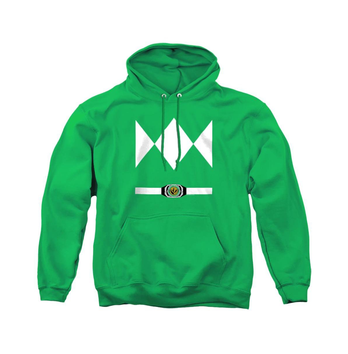 Power Rangers Men's Green Ranger Uniform Long-Sleeve Pullover Hoodie - Kelly green