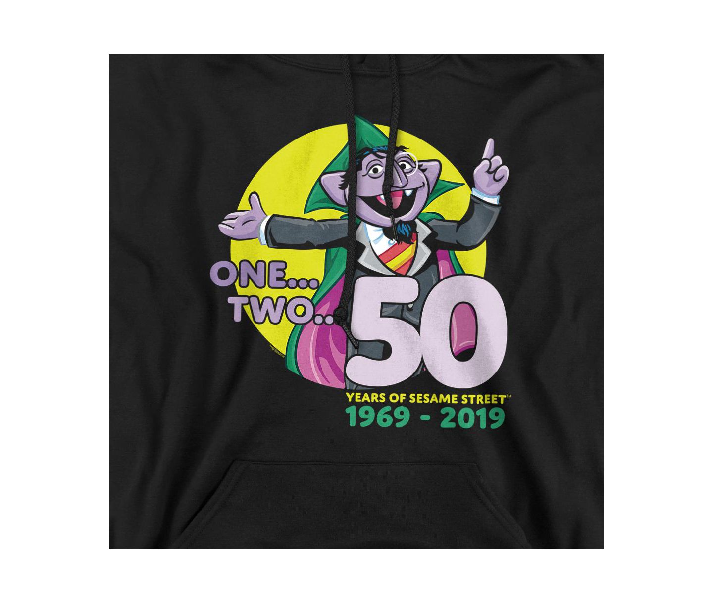 Мужское худи Sesame Street The Count Ah Graphic Pullover, цвет: Чёрный — фото 2