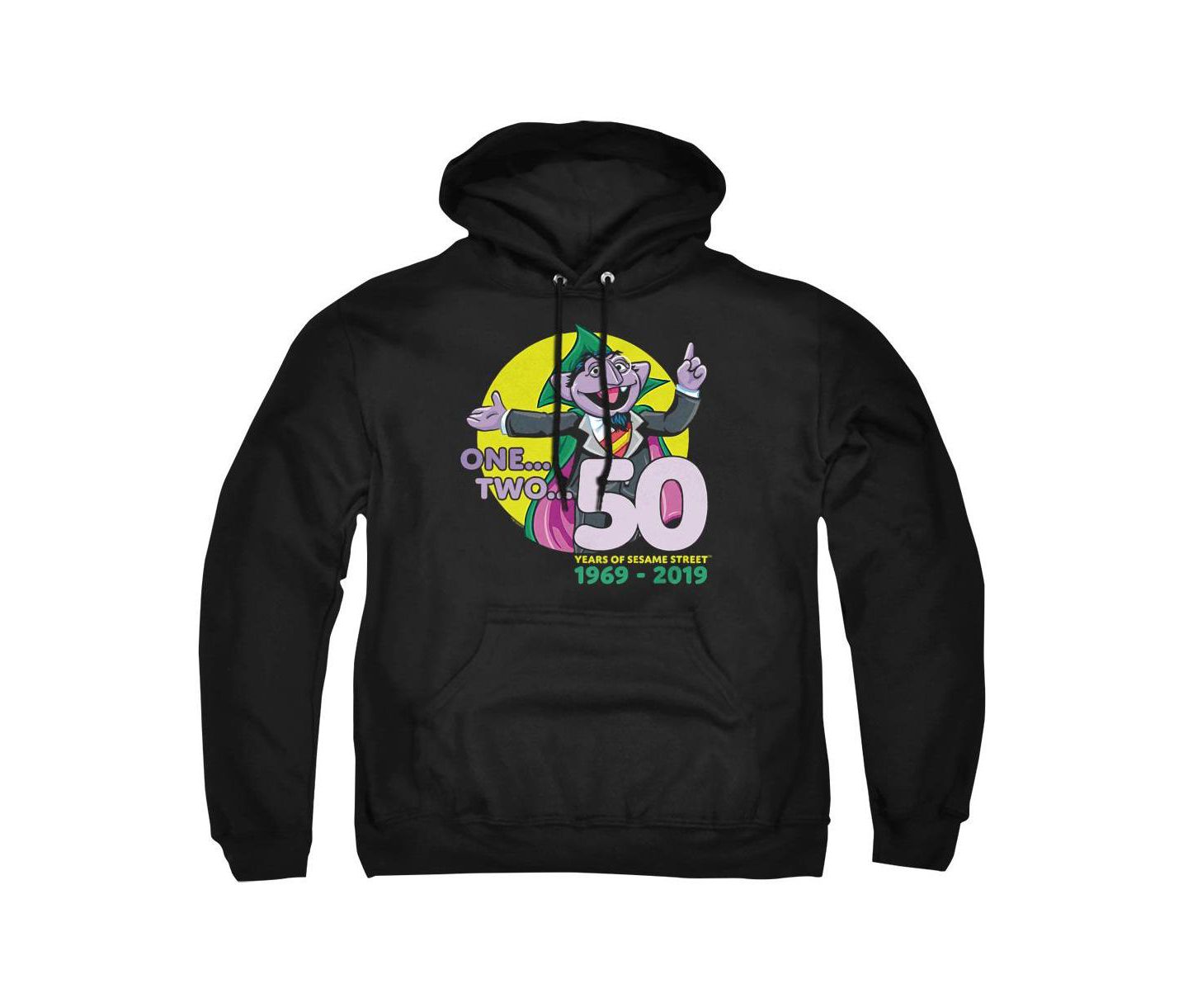 Мужское худи Sesame Street The Count Ah Graphic Pullover, цвет: Чёрный — фото 1