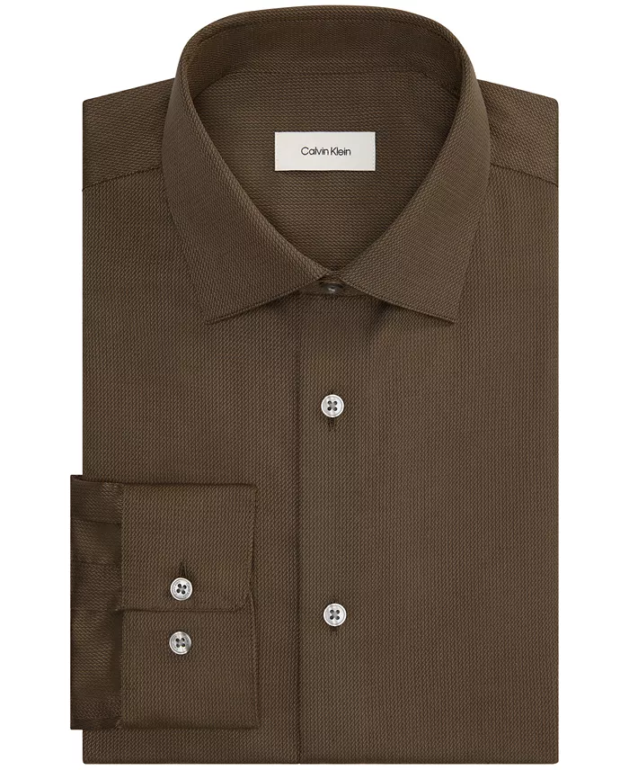 Men's Slim-Fit Wrinkle-Free Stretch Cotton-Blend Dress Shirt