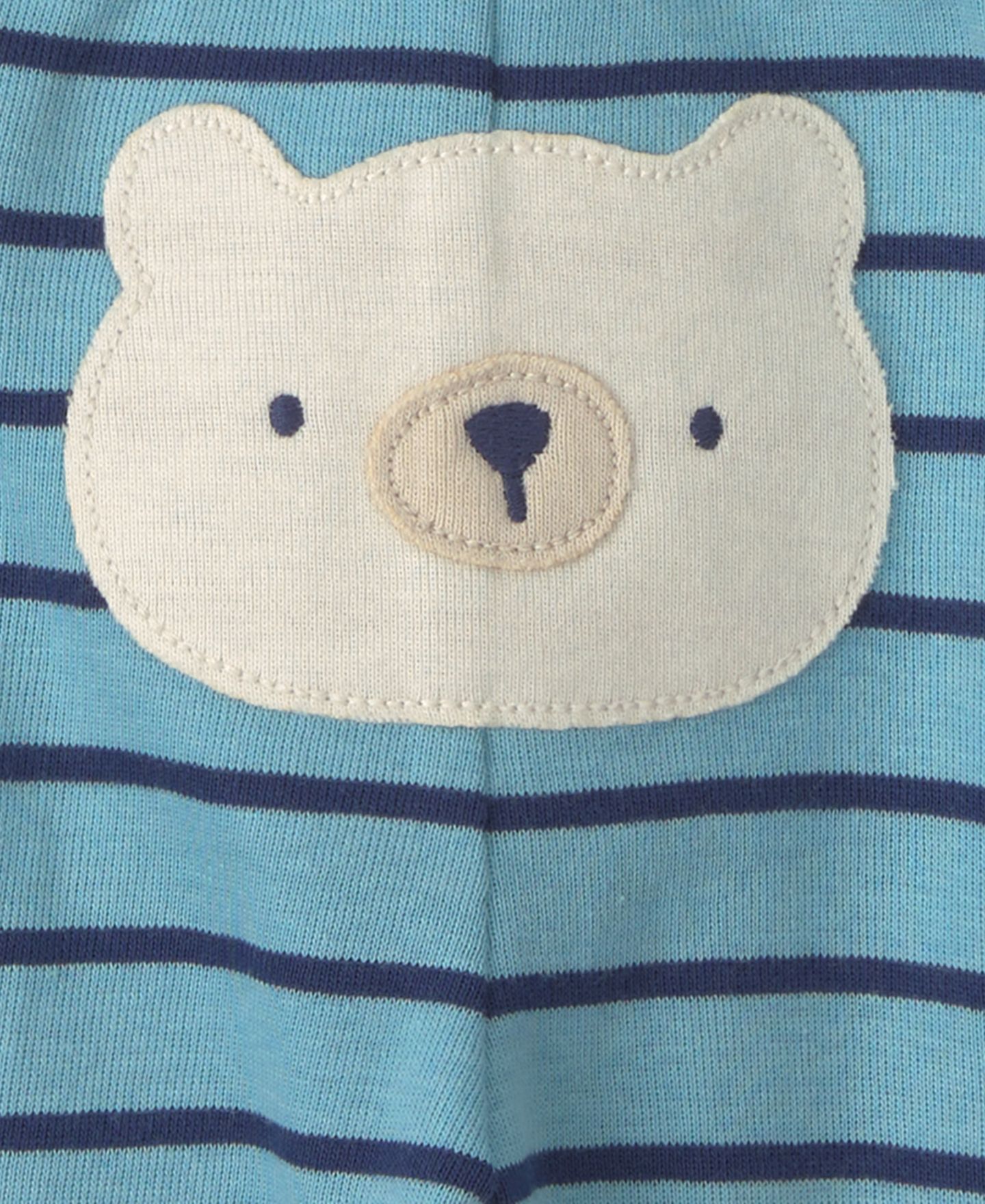 Комплект Carter's Polar Bear Striped Long-Sleeve Bodysuits and Pants, 3-Piece Set для мальчиков-малышей, цвет: Синий — фото 3