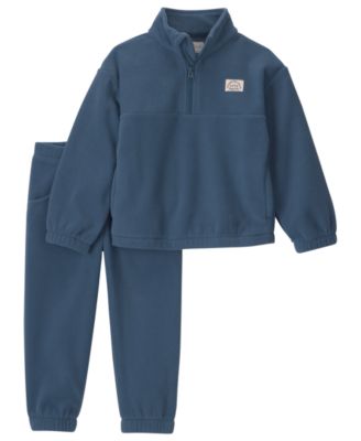 Toddler Boys' 2T-5T Little Planet Long-Sleeve Quarter-Zip Fleece Top and Pants Set